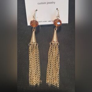 Elegant Gold Tassel Earrings